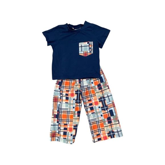 Smocking Dog Boutique Patchwork Plaid Pants Set Size 2 2T - Picture 1 of 3